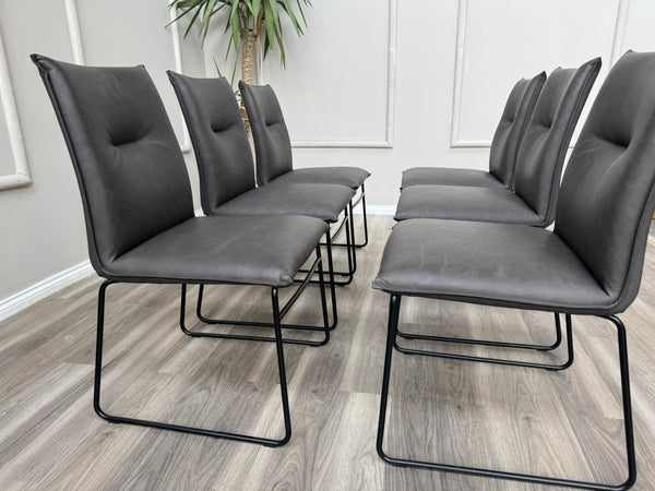 Maya Connubia Italian Design Faux Leather Dining Chairs - Black Legs (Choose Quantity)