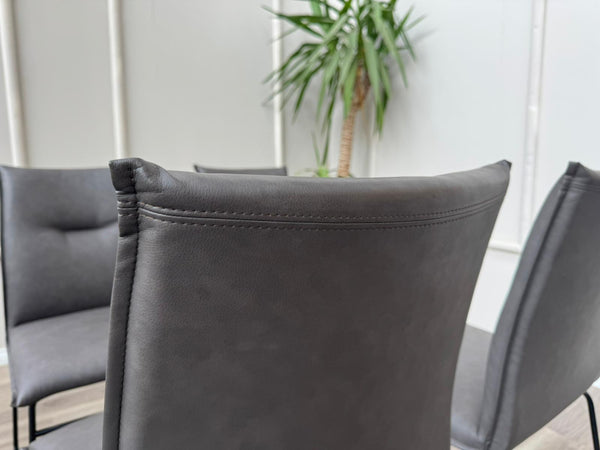 Maya Connubia Italian Design Faux Leather Dining Chairs - Black Legs (Choose Quantity)