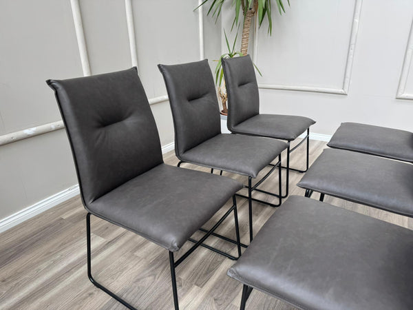 Maya Connubia Italian Design Faux Leather Dining Chairs - Black Legs (Choose Quantity)