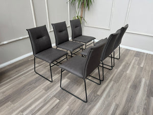 Maya Connubia Italian Design Faux Leather Dining Chairs - Black Legs (Choose Quantity)