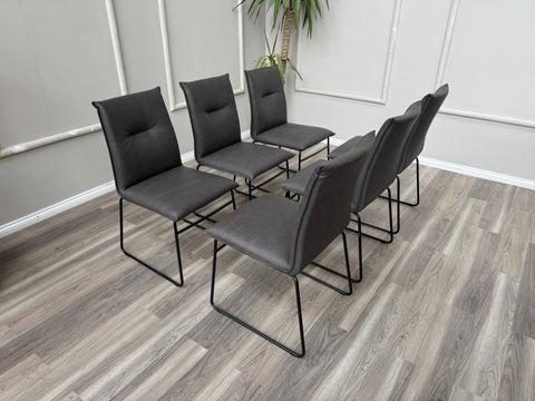 Maya Connubia Italian Design Faux Leather Dining Chairs - Black Legs (Choose Quantity)