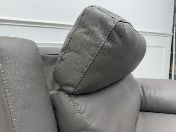 Missouri Grey Leather 3 2 1 Seater Power Recliner Large Sofa Set