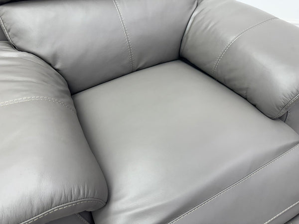 Missouri Grey Leather 3 2 1 Seater Power Recliner Large Sofa Set