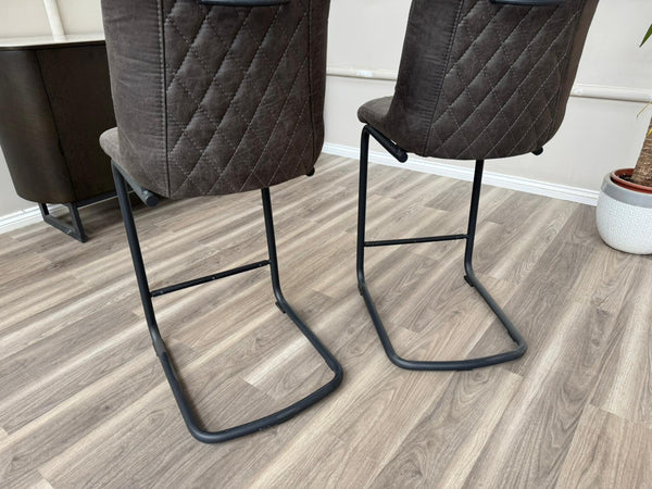 Baltimore Charcoal Grey Faux Leather Bar Stool Stylish Aesthetic Kitchen Chairs