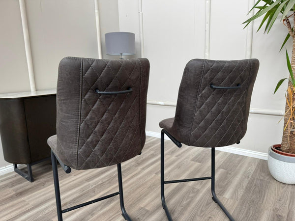 Baltimore Charcoal Grey Faux Leather Bar Stool Stylish Aesthetic Kitchen Chairs