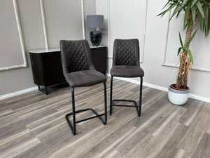 Baltimore Charcoal Grey Faux Leather Bar Stool Stylish Aesthetic Kitchen Chairs