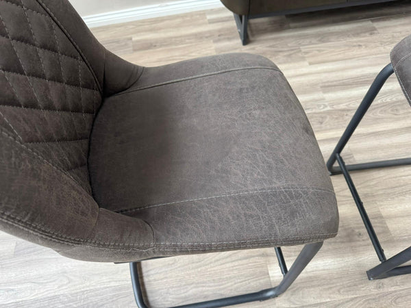 Baltimore Charcoal Grey Faux Leather Bar Stool Stylish Aesthetic Kitchen Chairs