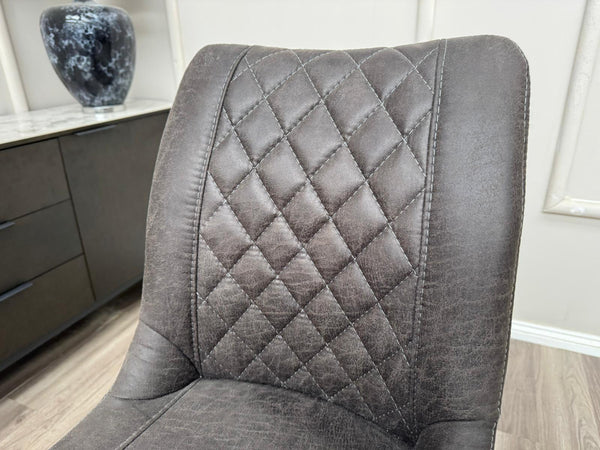 Baltimore Charcoal Grey Faux Leather Bar Stool Stylish Aesthetic Kitchen Chairs