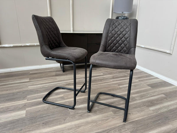 Baltimore Charcoal Grey Faux Leather Bar Stool Stylish Aesthetic Kitchen Chairs