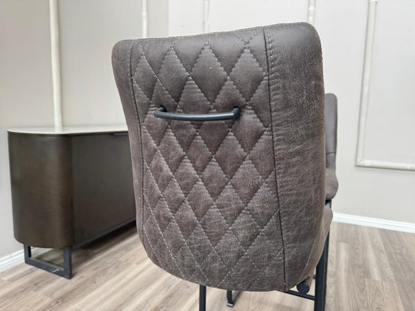 Baltimore Charcoal Grey Faux Leather Bar Stool Stylish Aesthetic Kitchen Chairs