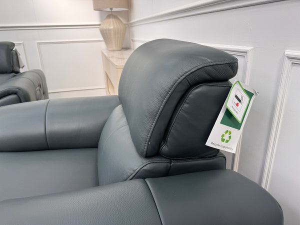 Vino Green Leather 3 & 1 Seater Power Recliner Power Headrest Sofa Set