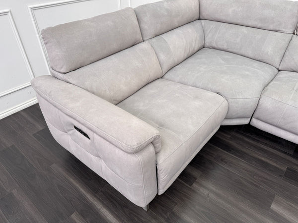 Moet Grey Fabric Power Recliner Power Headrest Corner Sofa Set