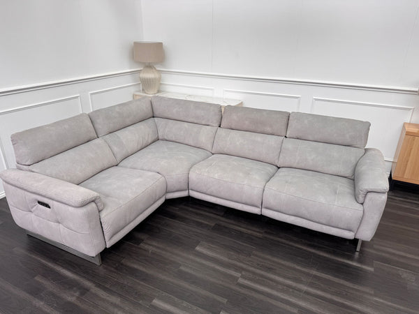 Moet Grey Fabric Power Recliner Power Headrest Corner Sofa Set