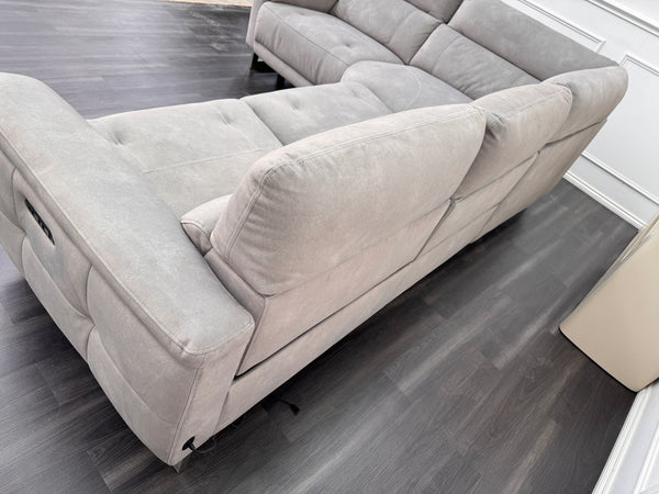 Moet Grey Fabric Power Recliner Power Headrest Corner Sofa Set