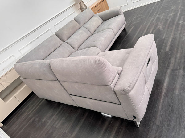 Moet Grey Fabric Power Recliner Power Headrest Corner Sofa Set