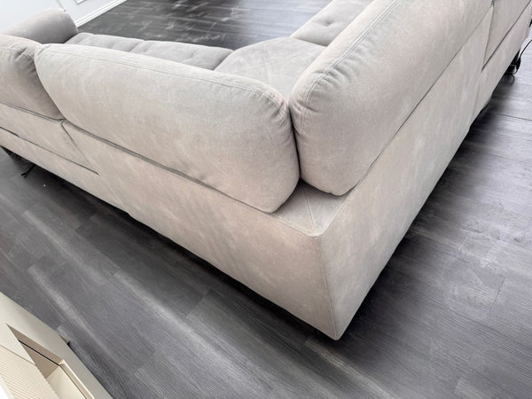 Moet Grey Fabric Power Recliner Power Headrest Corner Sofa Set