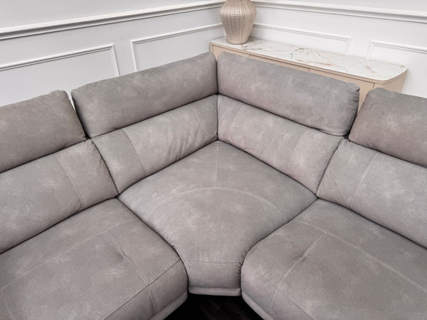 Moet Grey Fabric Power Recliner Power Headrest Corner Sofa Set