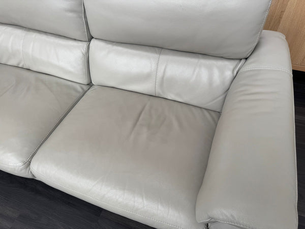 Odyssey Feather Grey Leather Power Recliner 3 & 3 Seater Sofa Set