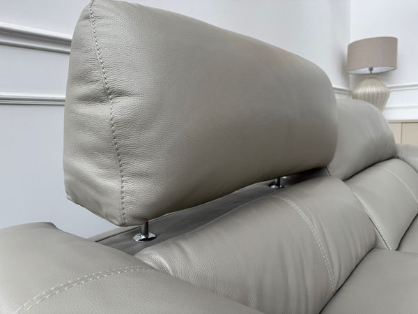 Odyssey Feather Grey Leather Power Recliner 3 & 3 Seater Sofa Set