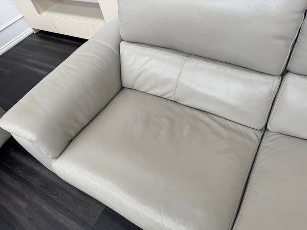 Odyssey Feather Grey Leather Power Recliner 3 & 3 Seater Sofa Set