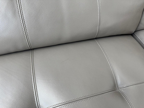 Designer Grey Leather Power Recliner Corner Sofa