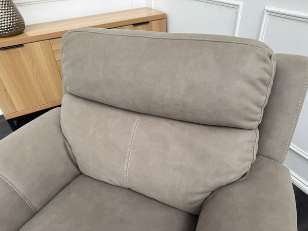 Contempo Beige Taupe Fabric Power Recliner armchair