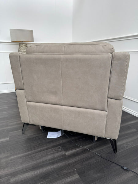 Contempo Beige Taupe Fabric Power Recliner armchair