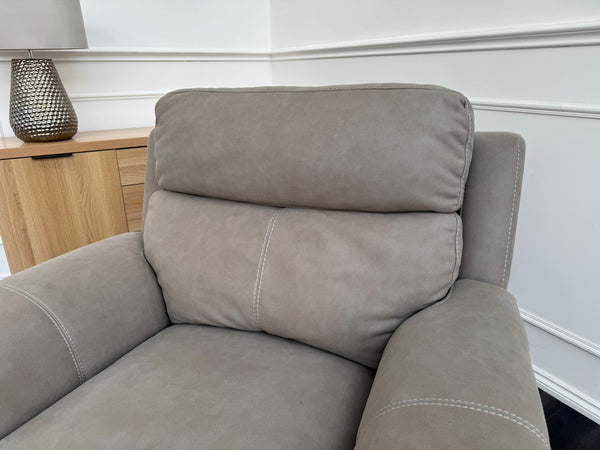 Contempo Beige Taupe Fabric Power Recliner armchair