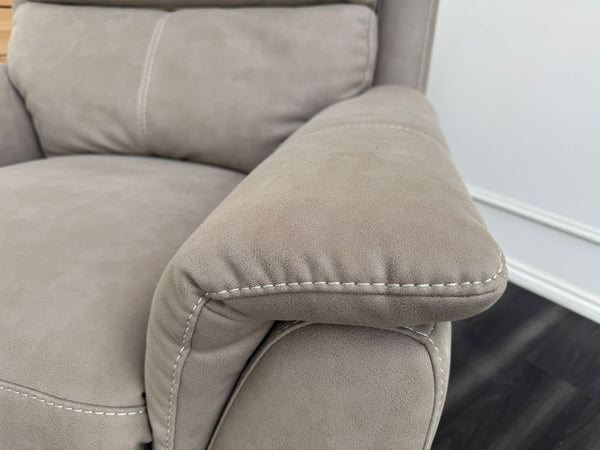Contempo Beige Taupe Fabric Power Recliner armchair