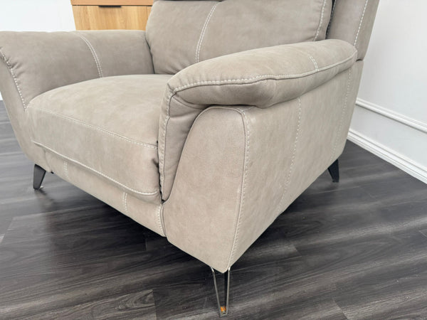 Contempo Beige Taupe Fabric Power Recliner armchair