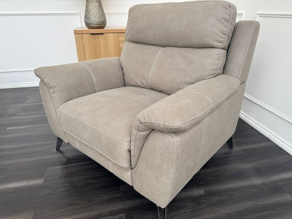Contempo Beige Taupe Fabric Power Recliner armchair