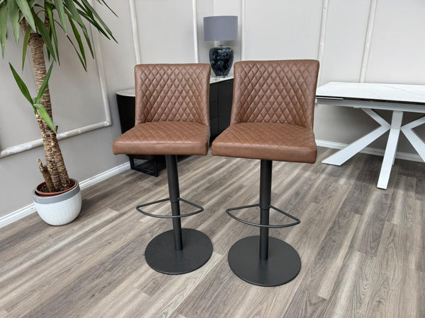 Earth Soft Faux Leather Contemporary Stylish Aesthetic Tan Bar Stool