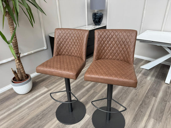 Earth Soft Faux Leather Contemporary Stylish Aesthetic Tan Bar Stool