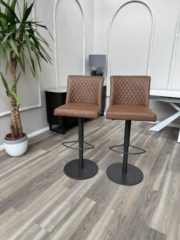 Earth Soft Faux Leather Contemporary Stylish Aesthetic Tan Bar Stool