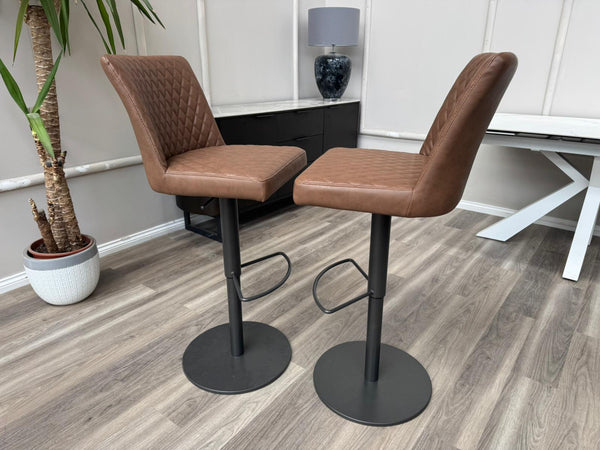 Earth Soft Faux Leather Contemporary Stylish Aesthetic Tan Bar Stool