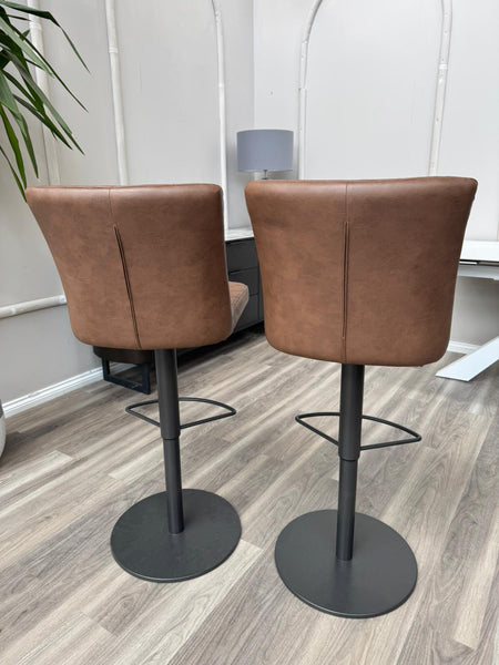 Earth Soft Faux Leather Contemporary Stylish Aesthetic Tan Bar Stool