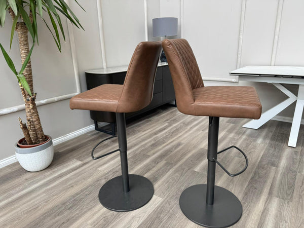 Earth Soft Faux Leather Contemporary Stylish Aesthetic Tan Bar Stool