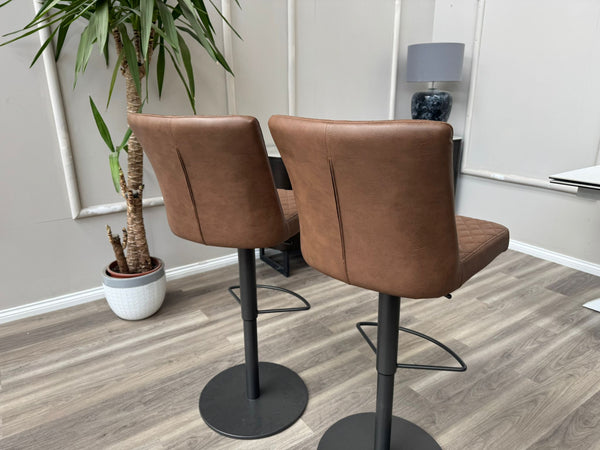 Earth Soft Faux Leather Contemporary Stylish Aesthetic Tan Bar Stool