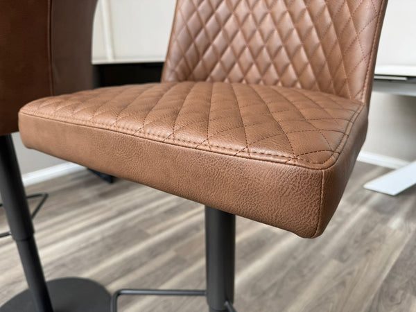 Earth Soft Faux Leather Contemporary Stylish Aesthetic Tan Bar Stool