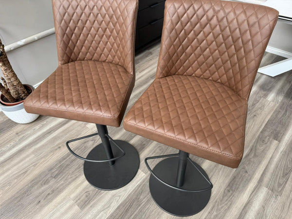 Earth Soft Faux Leather Contemporary Stylish Aesthetic Tan Bar Stool