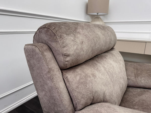 Moreno Cream Mink Soft Fabric  Power Recliner & Power Headrest Armchair
