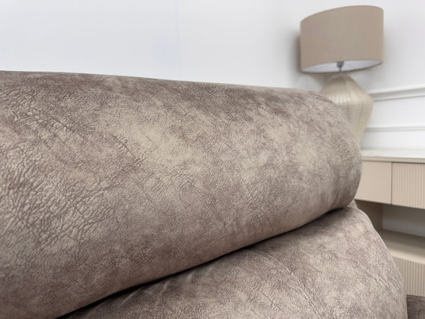 Moreno Cream Mink Soft Fabric  Power Recliner & Power Headrest Armchair