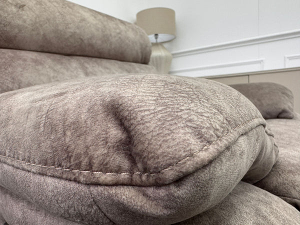 Moreno Cream Mink Soft Fabric  Power Recliner & Power Headrest Armchair
