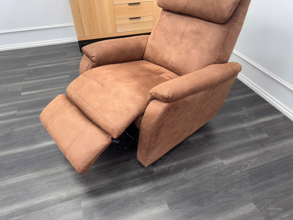 Rowan Swivel Rocker Saddle Fabric Power Recliner Armchair