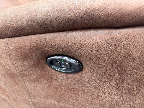 Rowan Swivel Rocker Saddle Fabric Power Recliner Armchair