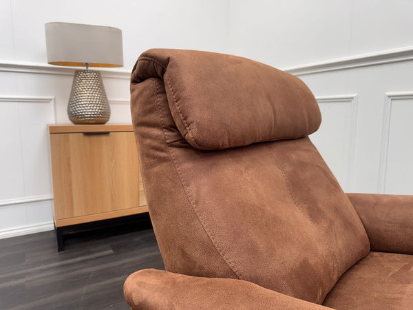 Rowan Swivel Rocker Saddle Fabric Power Recliner Armchair