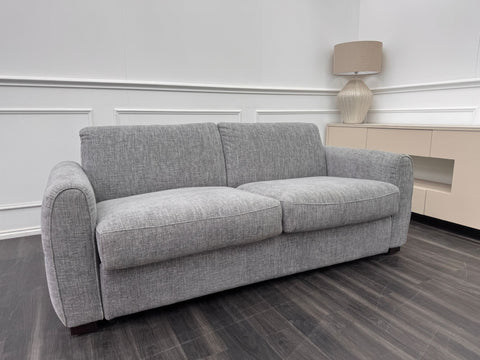 Optimus 3 Seater Grey Fabric Sofa Pull Out Bed Including Mattress