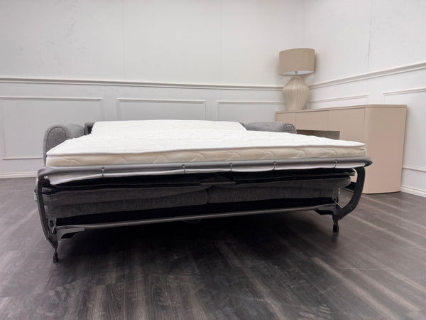 Optimus 3 Seater Grey Fabric Sofa Pull Out Bed Including Mattress