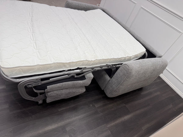 Optimus 3 Seater Grey Fabric Sofa Pull Out Bed Including Mattress