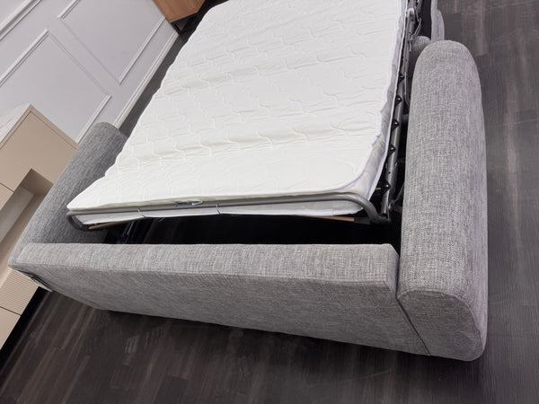 Optimus 3 Seater Grey Fabric Sofa Pull Out Bed Including Mattress